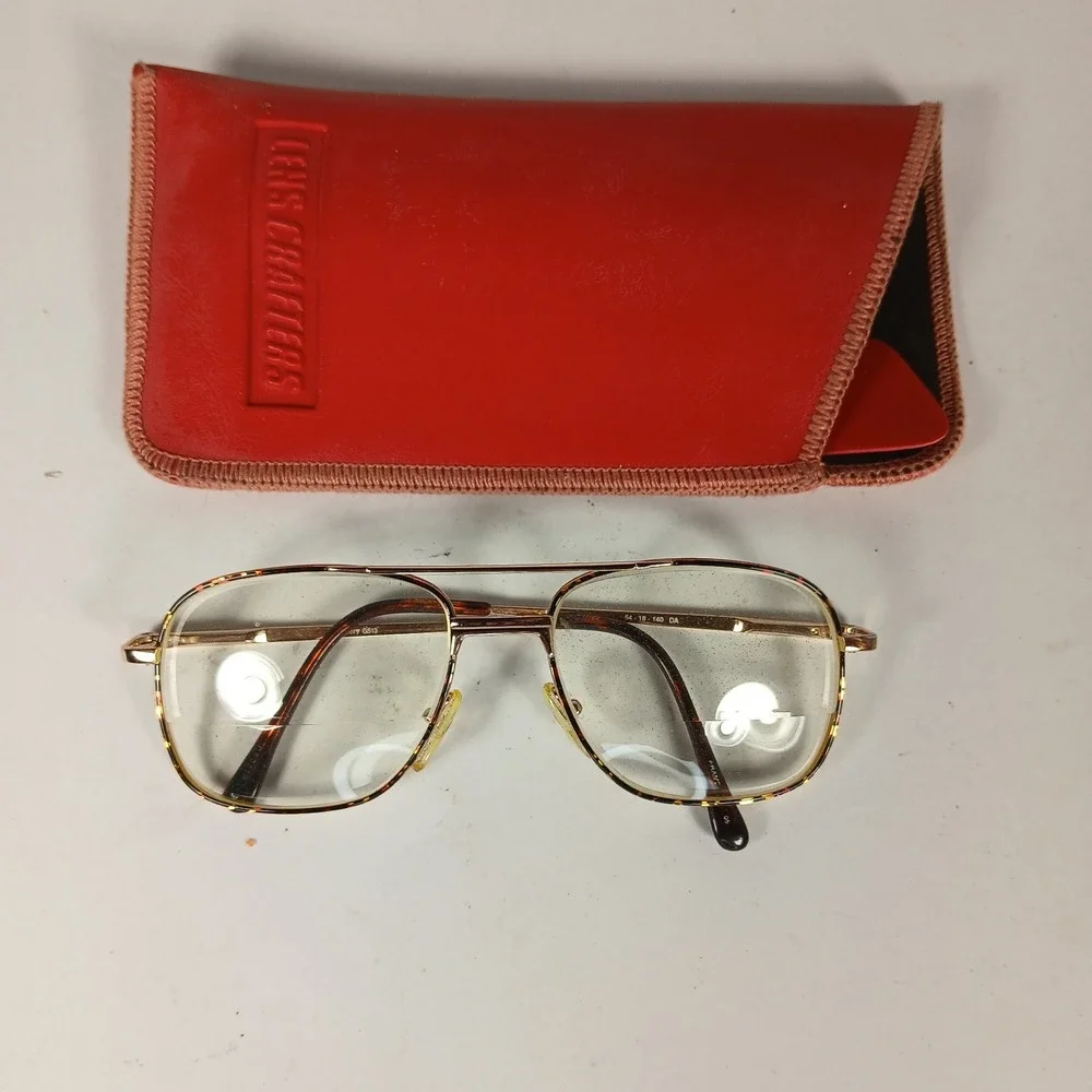 Vtg Gallery G513 54-18 140mm 80s Style Metal Aviator Eyeglasses Frame